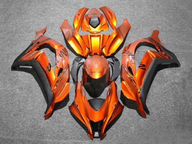 Beste Kawasaki ZX10R Motorrad Verkleidung 2016-2020 - Orange Schwarz