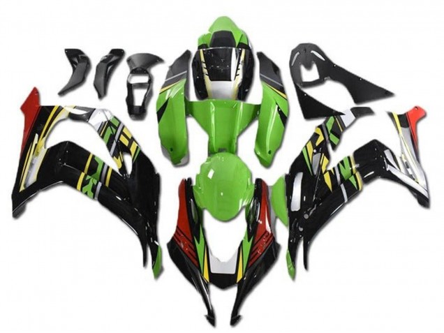 Beste Kawasaki ZX10R Motorrad Verkleidung 2016-2020 - Grun Rot Gelb Schwarz