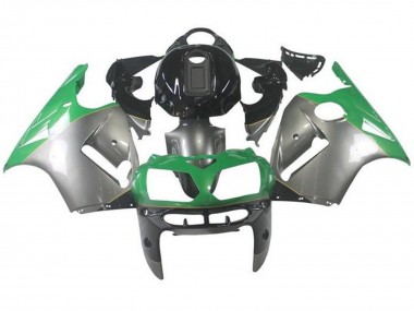 Beste Kawasaki ZX12R Motorrad Verkleidung 2000-2001 - Silber Grun Schwarz