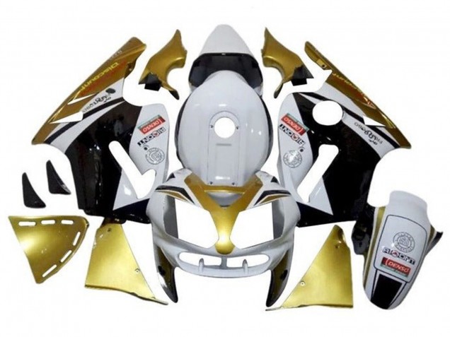 Beste Kawasaki ZX12R Motorrad Verkleidung 2000-2001 - Weiss Gold Schwarz