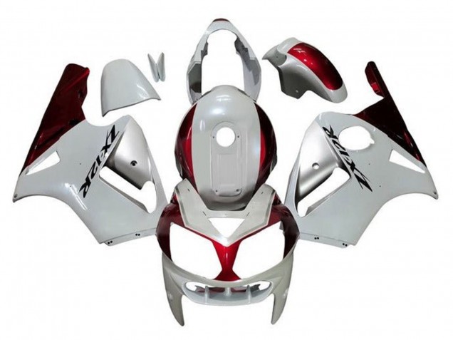 Beste Kawasaki ZX12R Motorrad Verkleidung 2000-2001 - Weiss Silber Rot Schwarz