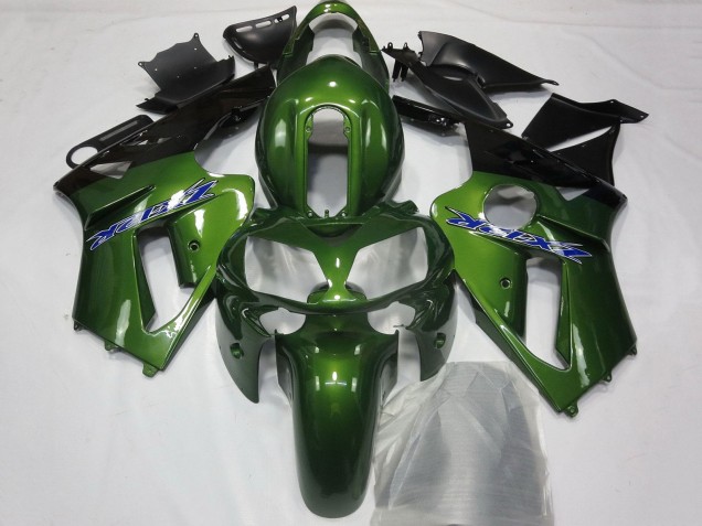 Beste Kawasaki ZX12R Motorrad Verkleidung 2000-2001 - Dunkel Grun Schwarz Blau