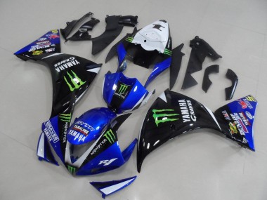 Beste Yamaha YZF R1 Motorrad Verkleidung 2012-2014 - Weiss Blau Glanzendes Schwarz Grun Graves Yamalube Monster