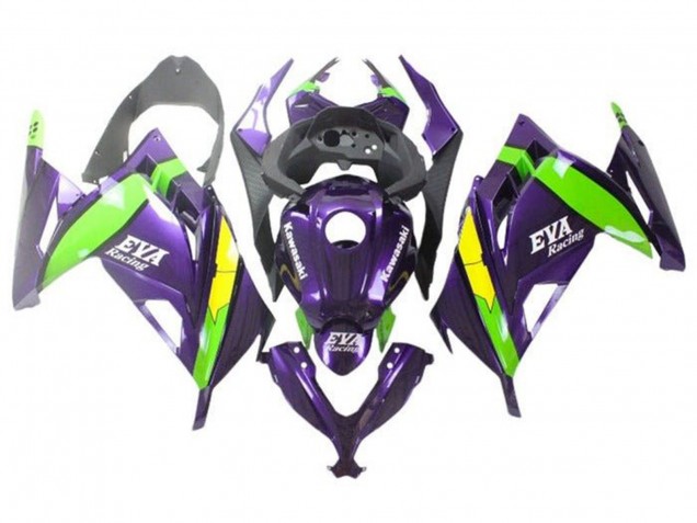 Beste Kawasaki EX300 Motorrad Verkleidung 2013-2017 - Lila Grun Gelb EVA Rennen