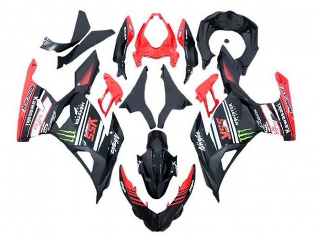 Beste Kawasaki Ninja 400 Motorrad Verkleidung 2018-2024 - Rot Schwarz Grun Monster