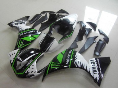 Beste Yamaha YZF R1 Motorrad Verkleidung 2012-2014 - Weiss Schwarz Grun Monster