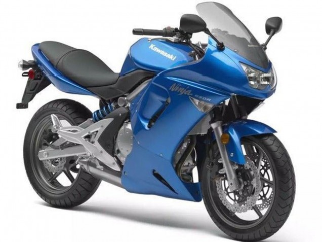 Beste Kawasaki Ninja 650 EX650 Motorrad Verkleidung 2006-2008 - Blau Chrome