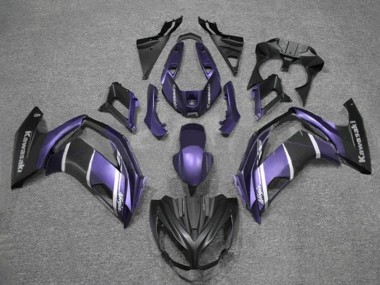 Beste Kawasaki Ninja 650 EX650 Motorrad Verkleidung 2012-2016 - Lila Silber Matt Schwarz