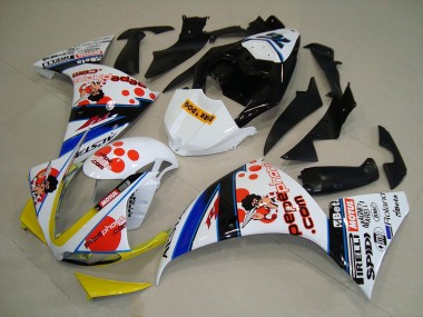 Beste Yamaha YZF R1 Motorrad Verkleidung 2012-2014 - Weiss Orange Gelb Blau Schwarz Pepe Phone