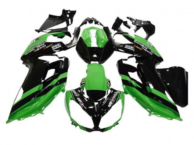 Beste Kawasaki Ninja 650 EX650 Motorrad Verkleidung 2012-2016 - Grun Schwarz Streifen