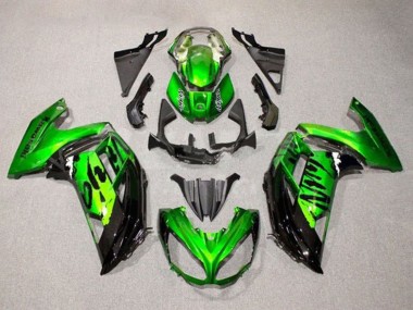 Beste Kawasaki Ninja 650 EX650 Motorrad Verkleidung 2012-2016 - Grun Glanzendes Schwarz