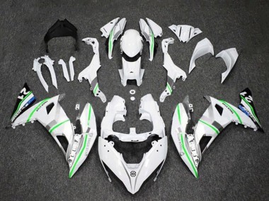 Beste Kawasaki Ninja 650 EX650 Motorrad Verkleidung 2017-2019 - Weiss Silber Grun Blau