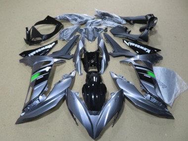 Beste Kawasaki Ninja 650 EX650 Motorrad Verkleidung 2017-2019 - Glanzendes Grau Grun Schwarz Weiss