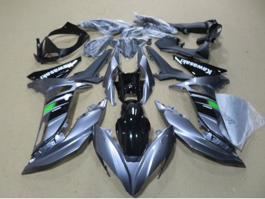 Beste Kawasaki Ninja 650 EX650 Motorrad Verkleidung 2017-2019 - Glanzendes Grau Grun Schwarz Weiss