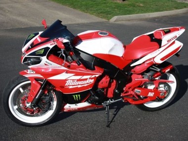 Beste Yamaha YZF R1 Motorrad Verkleidung 2012-2014 - Weiss Rot Schwarz Grun Milwaukee Maxxis Monster