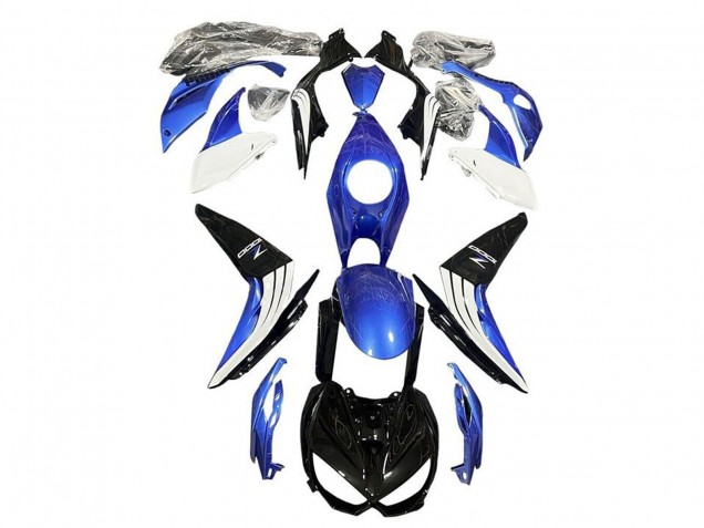 Beste Kawasaki Z1000 Motorrad Verkleidung 2014-2019 - Blau Weiss Glanzendes Schwarz