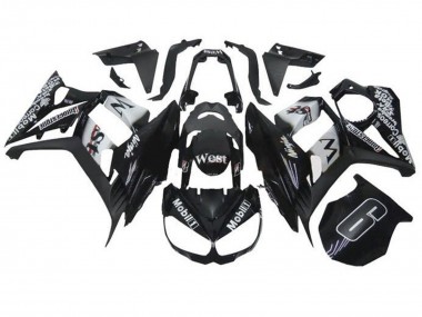 Beste Kawasaki Z1000SX Motorrad Verkleidung 2010-2016 - Glanzendes Schwarz Weiss Mobil West