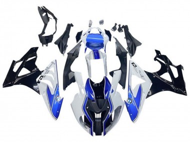 Beste BMW S1000RR Motorrad Verkleidung 2009-2014 - Weiss Blau Glanzendes Schwarz HP