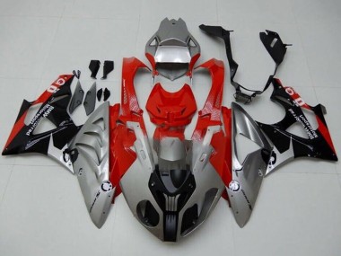 Beste BMW S1000RR Motorrad Verkleidung 2009-2014 - Silber Rot Schwarz