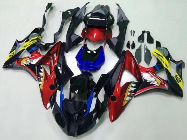 Beste BMW S1000RR Motorrad Verkleidung 2009-2014 - Rot Blau Gelb Schwarz Hai