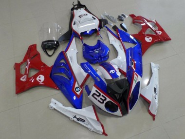 Beste BMW S1000RR Motorrad Verkleidung 2009-2014 - Weiss Rot Blau HP