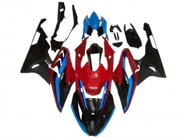 Beste BMW S1000RR Motorrad Verkleidung 2015-2016 - Rot Blau Schwarz Streifen