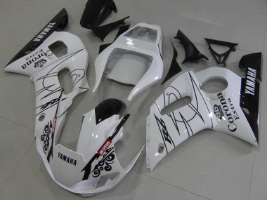 Beste Yamaha YZF R6 Motorrad Verkleidung 1998-2002 - Weiss Schwarz Rot Corona Motul