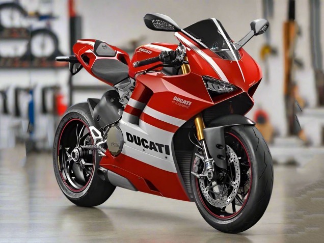 Beste Ducati Panigale V4 V4S Motorrad Verkleidung 2018-2019 - Weiss Rot Streifen