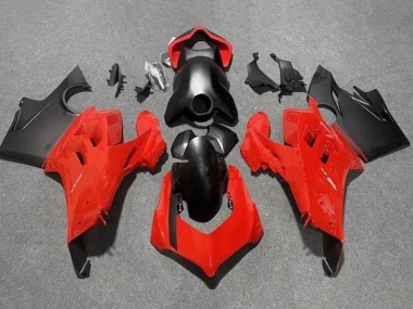 Beste Ducati Panigale V4 V4S Motorrad Verkleidung 2020-2021 - Rot Matt Schwarz