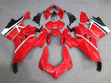 Beste Ducati Panigale V4 V4S Motorrad Verkleidung 2020-2021 - Weiss Rot Glanzendes Schwarz Streifen