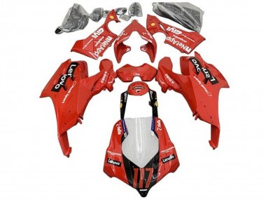 Beste Ducati Panigale V4 V4S Motorrad Verkleidung 2020-2021 - Rot Glanzendes Schwarz Lenovo 117