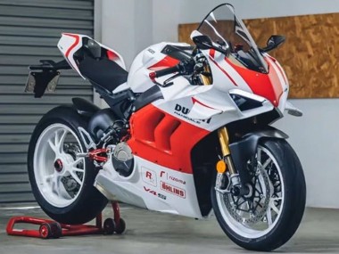 Beste Ducati Panigale V4 V4S Motorrad Verkleidung 2020-2021 - Weiss Rot