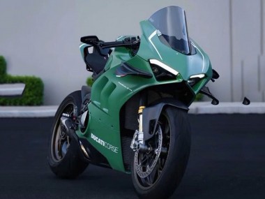 Beste Ducati Panigale V4 V4S Motorrad Verkleidung 2020-2021 - Matt Grun Weiss
