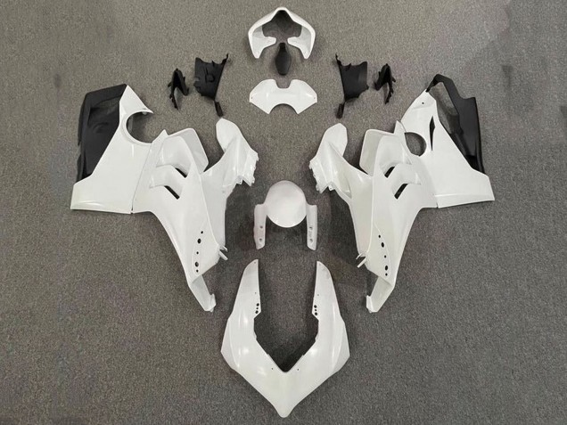 Beste Ducati Panigale V4 V4S Motorrad Verkleidung 2020-2021 - Perl Weiss Glanzendes Schwarz