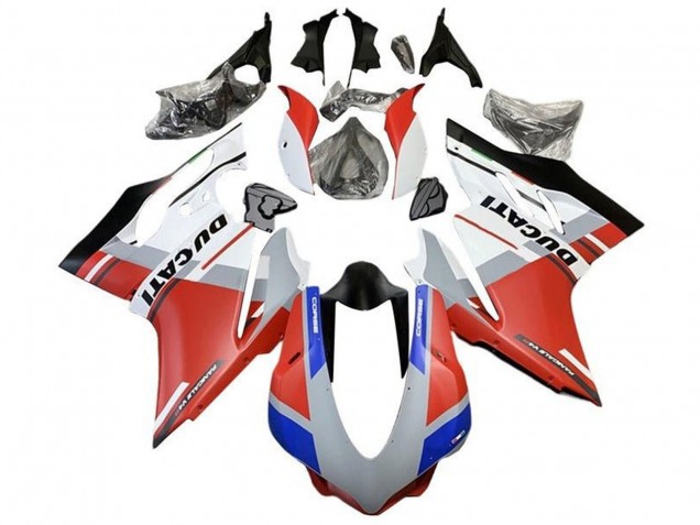 Beste Ducati 959/1299 Motorrad Verkleidung 2015-2020 - Weiss Rot Blau Matt Schwarz