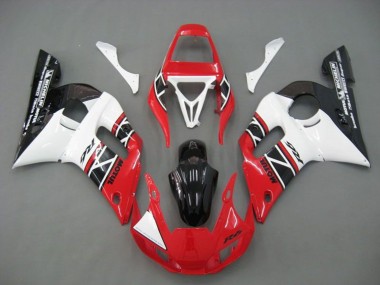 Beste Yamaha YZF R6 Motorrad Verkleidung 1998-2002 - Weiss Rot Glanzendes Schwarz