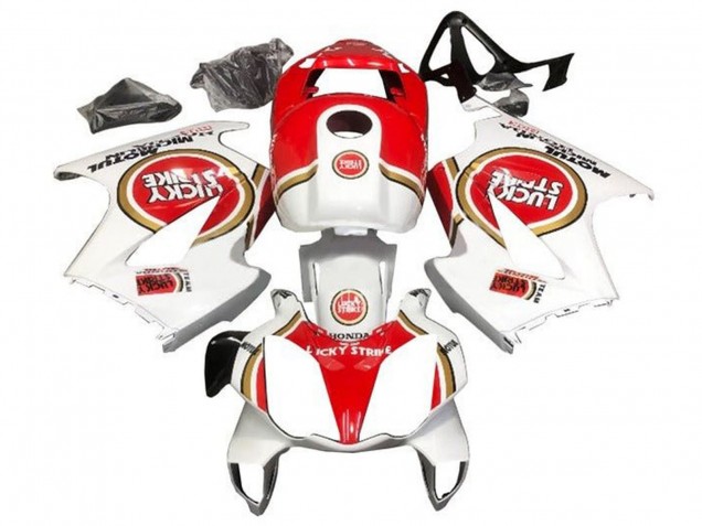 Beste Honda VFR 800 Motorrad Verkleidung 2002-2013 - Weiss Rot Lucky Strike