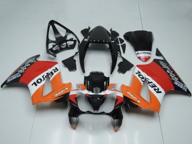 Beste Honda VFR 800 Motorrad Verkleidung 2002-2013 - Orange Weiss Rot Glanzendes Schwarz Repsol