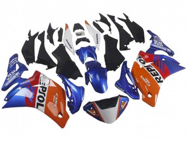 Beste Honda CBR250RR Motorrad Verkleidung 2011-2015 - Orange Weiss Rot Blau Repsol