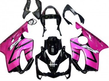 Beste Honda CBR600 F4i Motorrad Verkleidung 2001-2003 - Rosa Glanzendes Schwarz Streifen