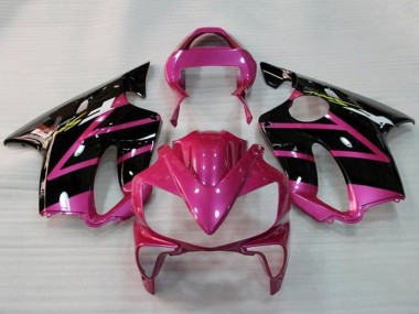 Beste Honda CBR600 F4i Motorrad Verkleidung 2001-2003 - Rosa Glanzendes Schwarz Streifen
