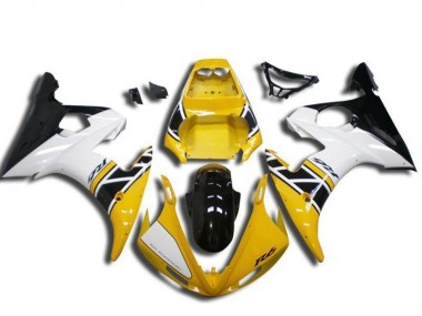 Beste Yamaha YZF R6 Motorrad Verkleidung 2003-2004 - Gelb Weiss Glanzendes Schwarz