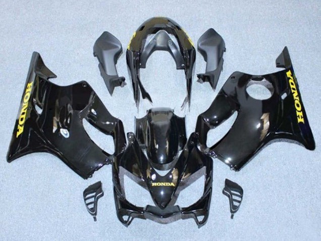 Beste Honda CBR600 F4i Motorrad Verkleidung 2004-2007 - Glanzendes Schwarz Gold Aufkleber