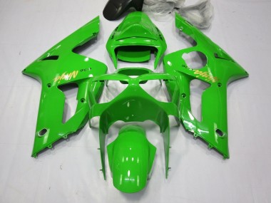 Beste Kawasaki ZX6R Motorrad Verkleidung 2003-2004 - Grun Gold Aufkleber