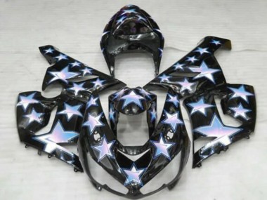 Beste Kawasaki ZX6R Motorrad Verkleidung 2005-2006 - Schwarz Blau Weiss Stern