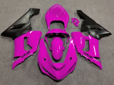 Beste Kawasaki ZX6R Motorrad Verkleidung 2005-2006 - Rosa Matt Schwarz