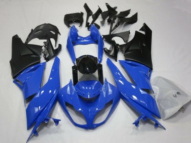 Beste Kawasaki ZX6R Motorrad Verkleidung 2007-2008 - Blau Schwarz Matt Schwarz