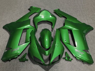 Beste Kawasaki ZX6R Motorrad Verkleidung 2007-2008 - Grun Chrome