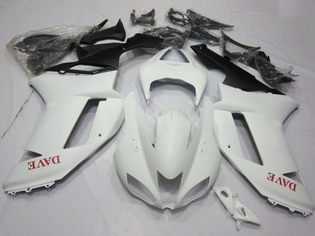 Beste Kawasaki ZX6R Motorrad Verkleidung 2007-2008 - Matt Weiss Rot