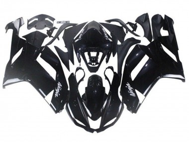 Beste Kawasaki ZX6R Abs Motorrad Verkleidungen 2007-2008 - Glanzendes Schwarz
